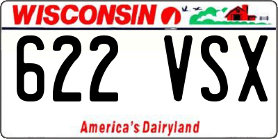 WI license plate 622VSX