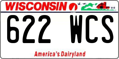 WI license plate 622WCS