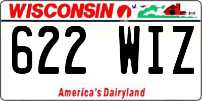 WI license plate 622WIZ