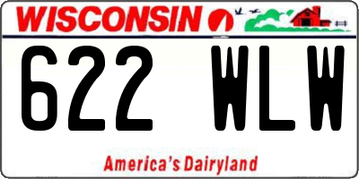WI license plate 622WLW