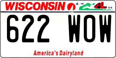 WI license plate 622WOW