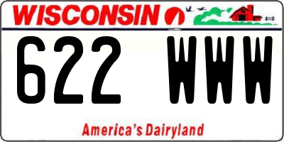 WI license plate 622WWW