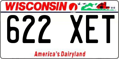 WI license plate 622XET