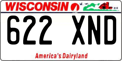 WI license plate 622XND