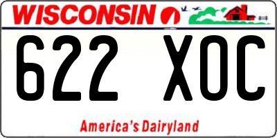 WI license plate 622XOC