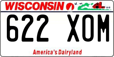 WI license plate 622XOM