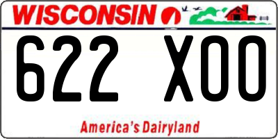 WI license plate 622XOO