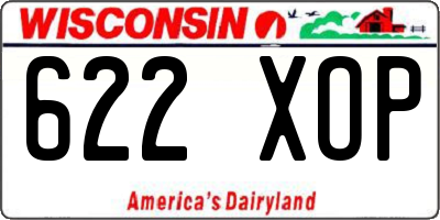 WI license plate 622XOP