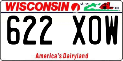 WI license plate 622XOW