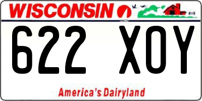 WI license plate 622XOY