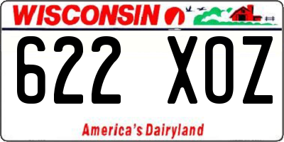 WI license plate 622XOZ