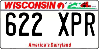 WI license plate 622XPR
