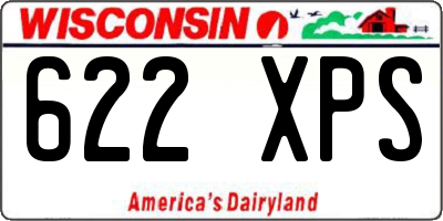 WI license plate 622XPS
