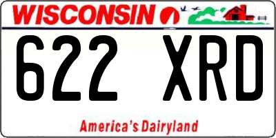 WI license plate 622XRD