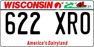 WI license plate 622XRO