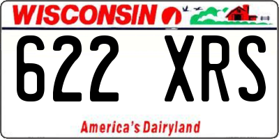 WI license plate 622XRS