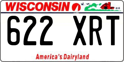 WI license plate 622XRT