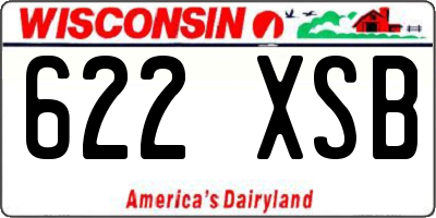 WI license plate 622XSB