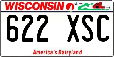 WI license plate 622XSC