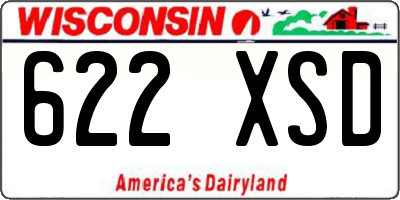 WI license plate 622XSD
