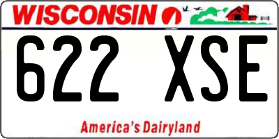 WI license plate 622XSE