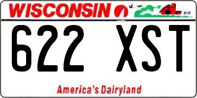 WI license plate 622XST