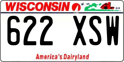WI license plate 622XSW