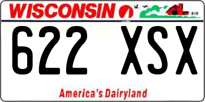WI license plate 622XSX