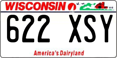 WI license plate 622XSY