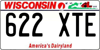 WI license plate 622XTE