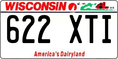 WI license plate 622XTI