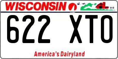 WI license plate 622XTO