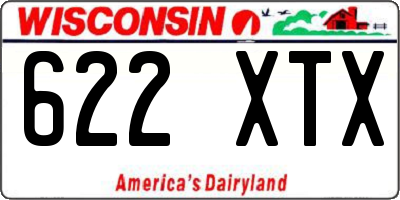 WI license plate 622XTX