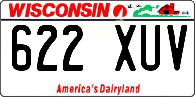 WI license plate 622XUV