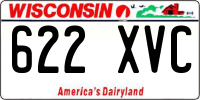 WI license plate 622XVC
