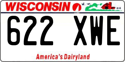WI license plate 622XWE