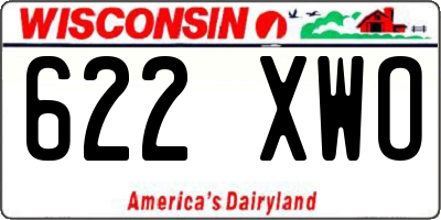 WI license plate 622XWO