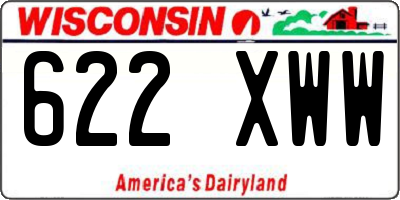 WI license plate 622XWW