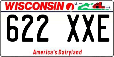 WI license plate 622XXE