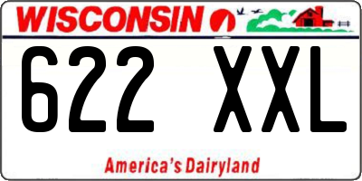 WI license plate 622XXL