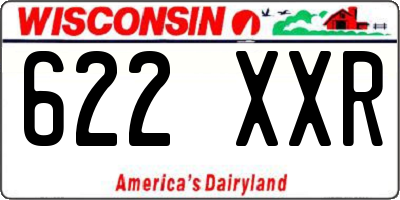 WI license plate 622XXR