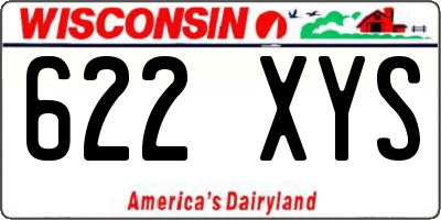 WI license plate 622XYS