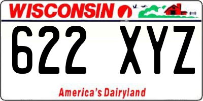 WI license plate 622XYZ