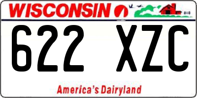 WI license plate 622XZC