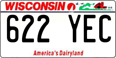 WI license plate 622YEC