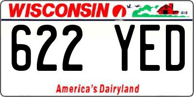 WI license plate 622YED