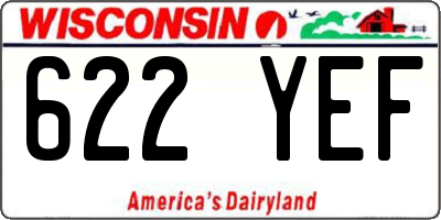 WI license plate 622YEF