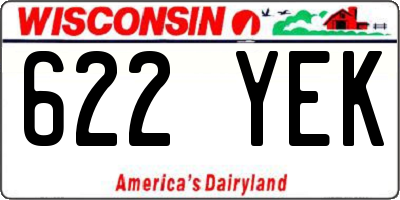 WI license plate 622YEK