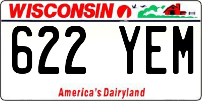 WI license plate 622YEM