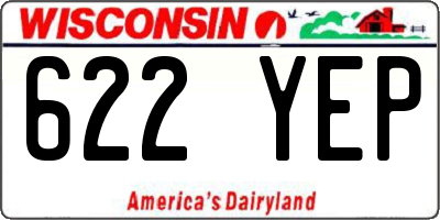 WI license plate 622YEP
